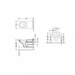 Λεκάνη Κρεμαστή Α.Μ.Ε.Α. Serel Senior Με Απλό Κάλυμμα Normal Close 304500-300 Λευκή