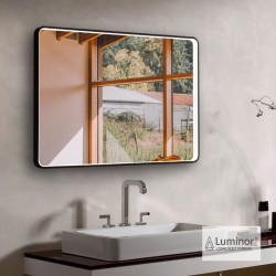 Φωτιζόμενος Καθρέπτης Μπάνιου Led Luminor Cob Light 100 Με Μαύρο Μεταλλικό Πλαίσιο COB10070