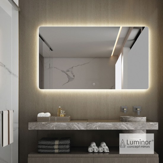 Φωτιζόμενος Καθρέπτης Μπάνιου Led Luminor Joy 100x70 Ορθογώνιος JOY10070