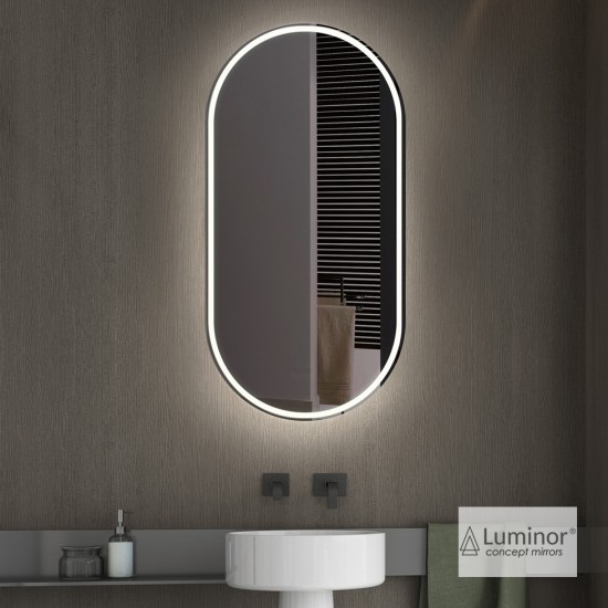 Φωτιζόμενος Καθρέπτης Μπάνιου Led Luminor Solano 45x100cm SOL45100 Οβάλ