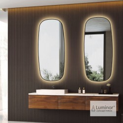 Φωτιζόμενος Καθρέπτης Μπάνιου Led Luminor Zen 50 Με Μεταλλικό Μαύρο Πλαίσιο ZEN50110