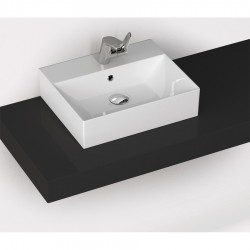 Επικαθήμενος Νιπτήρας Μπάνιου Πορσελάνης 50x42 Bianco Ceramica Tetra N 32050-300 με Δυνατότητα Τοποθέτησης και ως Κρεμαστός Λευκός