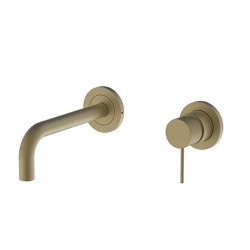 Μπαταρία Νιπτήρος Εντοιχισμού 2 Οπών με Βαλβίδα Teorema Lab 323181 Soft Brass