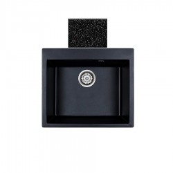 Ένθετος Νεροχύτης Γρανιτένιος Συνθετικός 60x50 Sanitec Classic 331 με 1 Γούρνα Granite Black