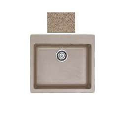 Ένθετος Νεροχύτης Γρανιτένιος Συνθετικός 60x50 Sanitec Classic 331 με 1 Γούρνα Granite Beige