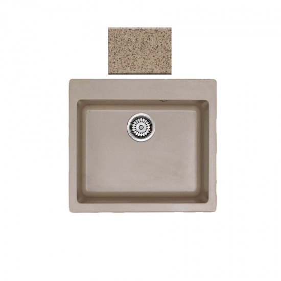 Ένθετος Νεροχύτης Γρανιτένιος Συνθετικός 60x50 Sanitec Classic 331 με 1 Γούρνα Granite Beige