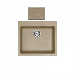 Ένθετος Νεροχύτης Γρανιτένιος Συνθετικός 60x50 Sanitec Classic 331 με 1 Γούρνα Metallic Cream