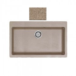 Ένθετος Νεροχύτης Γρανιτένιος Συνθετικός 79x50 Sanitec Classic 333 με 1 Μεγάλη Γούρνα Granite Beige