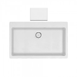 Ένθετος Νεροχύτης Γρανιτένιος Συνθετικός 79x50 Sanitec Classic 333 με 1 Μεγάλη Γούρνα Metallic Ice