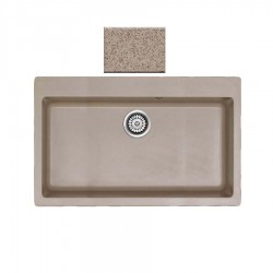 Ένθετος Νεροχύτης Γρανιτένιος Συνθετικός 79x50 Sanitec Classic 333 με 1 Μεγάλη Γούρνα Granite Sand