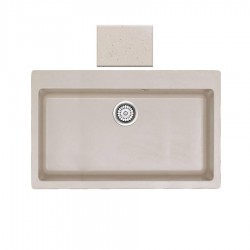 Ένθετος Νεροχύτης Γρανιτένιος Συνθετικός 79x50 Sanitec Classic 333 με 1 Μεγάλη Γούρνα Granite Cappuccino