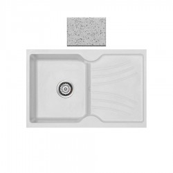 Ένθετος Νεροχύτης Γρανιτένιος Συνθετικός 86x50 Sanitec Classic 337 με 1 Γούρνα Granite White