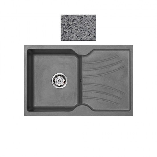 Ένθετος Νεροχύτης Γρανιτένιος Συνθετικός 86x50 Sanitec Classic 337 με 1 Γούρνα Granite Grey