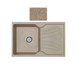 Ένθετος Νεροχύτης Γρανιτένιος Συνθετικός 86x50 Sanitec Classic 337 με 1 Γούρνα Granite Beige