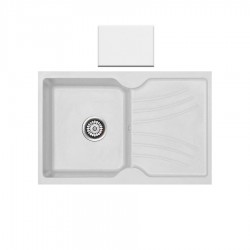 Ένθετος Νεροχύτης Γρανιτένιος Συνθετικός 86x50 Sanitec Classic 337 με 1 Γούρνα Metallic Ice