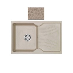 Ένθετος Νεροχύτης Γρανιτένιος Συνθετικός 86x50 Sanitec Classic 337 με 1 Γούρνα Granite Sand