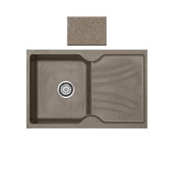 Ένθετος Νεροχύτης Γρανιτένιος Συνθετικός 86x50 Sanitec Classic 337 με 1 Γούρνα Granite Taupe