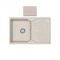 Ένθετος Νεροχύτης Γρανιτένιος Συνθετικός 86x50 Sanitec Classic 337 με 1 Γούρνα Granite Cappuccino