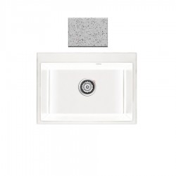 Ένθετος Νεροχύτης Γρανιτένιος Συνθετικός 70x50 Sanitec Classic 338 με 1 Γούρνα Granite White