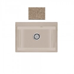 Ένθετος Νεροχύτης Γρανιτένιος Συνθετικός 70x50 Sanitec Classic 338 με 1 Γούρνα Granite Beige