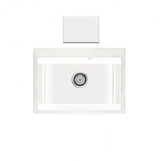 Ένθετος Νεροχύτης Γρανιτένιος Συνθετικός 70x50 Sanitec Classic 338 με 1 Γούρνα Metallic Ice