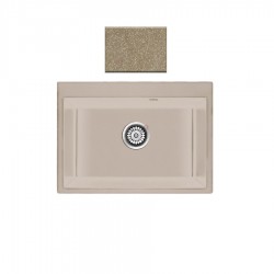 Ένθετος Νεροχύτης Γρανιτένιος Συνθετικός 70x50 Sanitec Classic 338 με 1 Γούρνα Metallic Cream