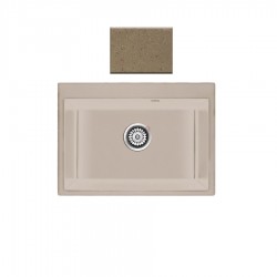 Ένθετος Νεροχύτης Γρανιτένιος Συνθετικός 70x50 Sanitec Classic 338 με 1 Γούρνα Metallic Coffee