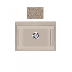 Ένθετος Νεροχύτης Γρανιτένιος Συνθετικός 70x50 Sanitec Classic 338 με 1 Γούρνα Granite Sand