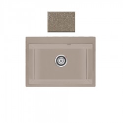 Ένθετος Νεροχύτης Γρανιτένιος Συνθετικός 70x50 Sanitec Classic 338 με 1 Γούρνα Granite Taupe