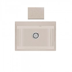 Ένθετος Νεροχύτης Γρανιτένιος Συνθετικός 70x50 Sanitec Classic 338 με 1 Γούρνα Granite Cappuccino