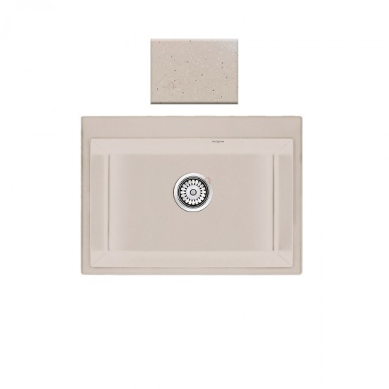 Ένθετος Νεροχύτης Γρανιτένιος Συνθετικός 70x50 Sanitec Classic 338 με 1 Γούρνα Granite Cappuccino