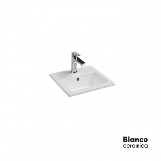 Επικαθήμενος Νιπτήρας Πορσελάνης Bianco Ceramica Flat 36 37040-300 40x36cm