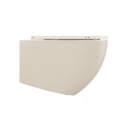 Λεκάνη Κρεμαστή Bianco Ceramica Lenta 381600C-311 Ivory Matt με Κάλυμμα Αντιβακτηριακό Βακελίτη Soft Close Αποσπώμενο