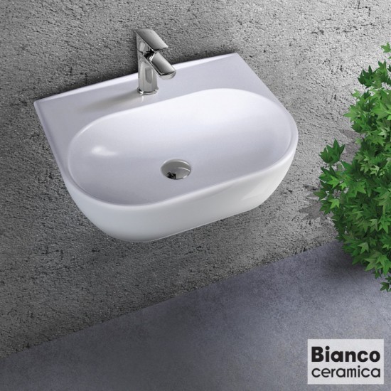 Κρεμαστός Νιπτήρας Μπάνιου Πορσελάνης 45x32 Bianco Ceramica Studio 39045-300 Λευκός Κρεμαστός Νιπτήρας Μπάνιου Πορσελάνης 45x32 Bianco Ceramica Studio 39045-300 Λευκός