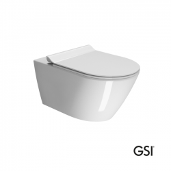 Λεκάνη Κρεμαστή Πορσελάνης GSI Kube-x 9415 Swirlflush 55 εκ. με κάλυμμα SUPER Slim Soft Close 941500SC-300 Λευκό