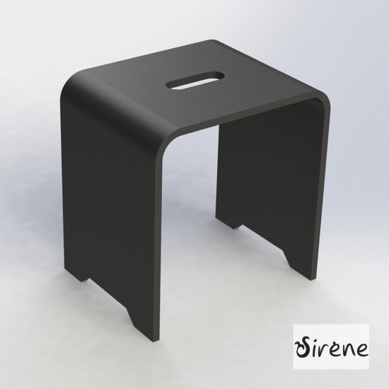 Κάθισμα Μπάνιου 38x38x31εκ. Sirene Design DES3831-401 Μαύρο Ματ