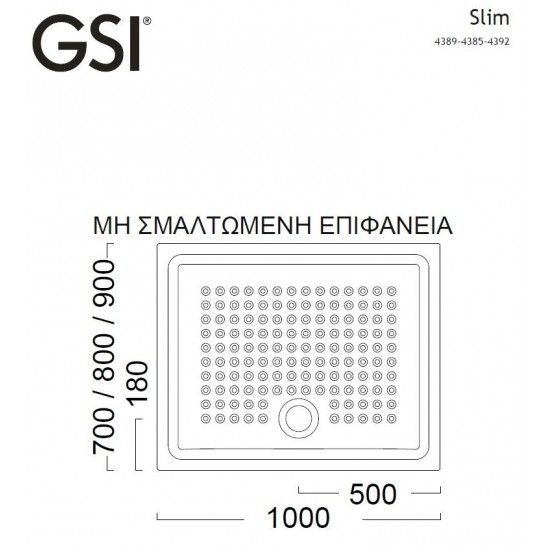 Ντουσιέρα Πορσελάνης Παραλληλόγραμμη GSI Slim 4385-300 100x80x4,5cm Λευκή Ντουσιέρα Πορσελάνης Παραλληλόγραμμη GSI Slim 4385-300 100x80x4,5cm Λευκή
