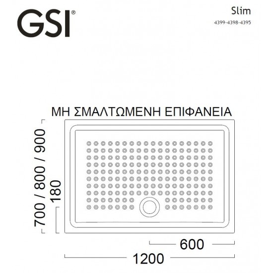 Ντουσιέρα Πορσελάνης Παραλληλόγραμμη GSI Slim 4398-300 120x80x4,5cm Λευκή Ντουσιέρα Πορσελάνης Παραλληλόγραμμη GSI Slim 4398-300 120x80x4,5cm Λευκή
