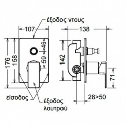 Μίκτης Εντοιχισμού 2 Εξόδων La Torre Profili Plus Chrome 45050R-100 Χρωμέ Μίκτης Εντοιχισμού 2 Εξόδων La Torre Profili Plus Chrome 45050R-100 Χρωμέ