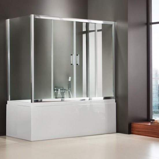 Ευθύγραμμη Καμπίνα Μπανιέρας Axis Slider 2+2 157-161 x 140cm Clean Glass Chrome Ευθύγραμμη Καμπίνα Μπανιέρας Axis Slider 2+2 157-161 x 140cm Clean Glass Chrome