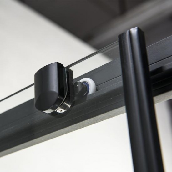 Ευθύγραμμη Καμπίνα Ντουζιέρας Devon Flow Slider 171-174x195cm Clear Glass SL2F170C-400 Black Matt