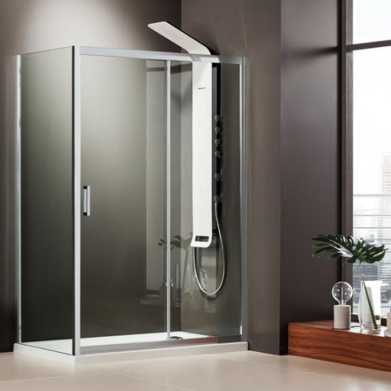 Ευθύγραμμη Καμπίνα Ντουζιέρας Axis Slider 1+1 127-131 x 185cm Clean Glass Chrome Ευθύγραμμη Καμπίνα Ντουζιέρας Axis Slider 1+1 127-131 x 185cm Clean Glass Chrome