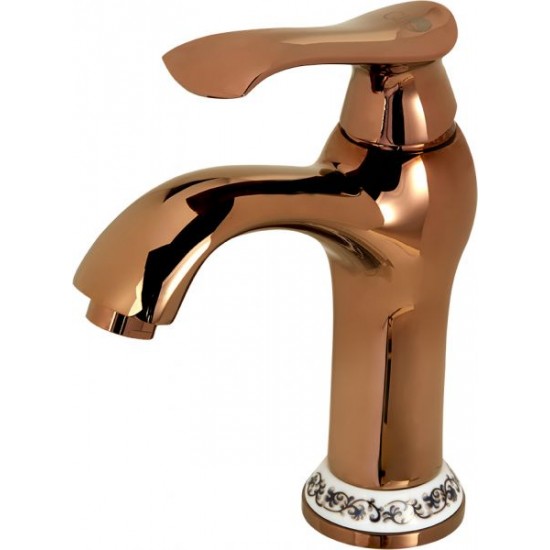 Μπαταρία Νιπτήρος Venezia Ρετρό Αναμεικτική 46-1057 Ροζ - Χρυσό