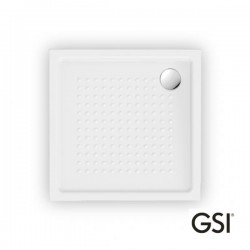 Ντουσιέρα Πορσελάνης Τετράγωνη GSI Slim 4394-300 90x90x4,5cm Λευκή 