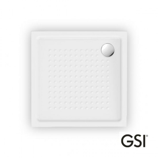 Ντουσιέρα Πορσελάνης Τετράγωνη GSI Slim 4384-300 80x80x4,5cm Λευκή Ντουσιέρα Πορσελάνης Τετράγωνη GSI Slim 4384-300 80x80x4,5cm Λευκή