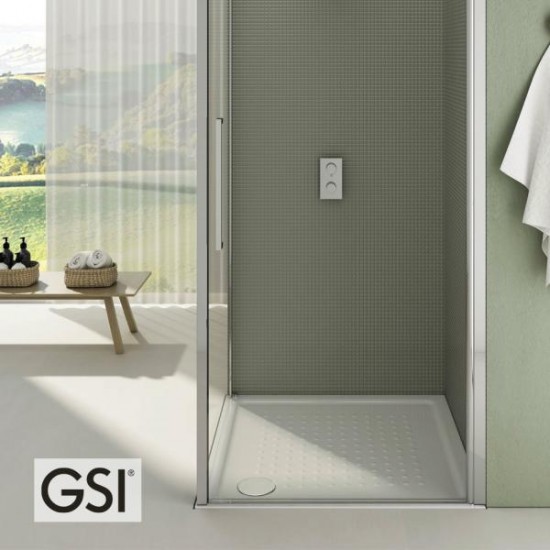 Ντουσιέρα Πορσελάνης Τετράγωνη GSI Slim 4384-300 80x80x4,5cm Λευκή Ντουσιέρα Πορσελάνης Τετράγωνη GSI Slim 4384-300 80x80x4,5cm Λευκή