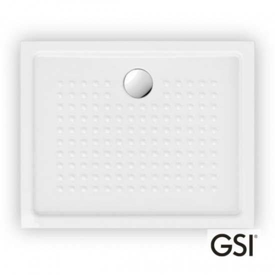 Ντουσιέρα Πορσελάνης Παραλληλόγραμμη GSI Slim 4385-300 100x80x4,5cm Λευκή Ντουσιέρα Πορσελάνης Παραλληλόγραμμη GSI Slim 4385-300 100x80x4,5cm Λευκή