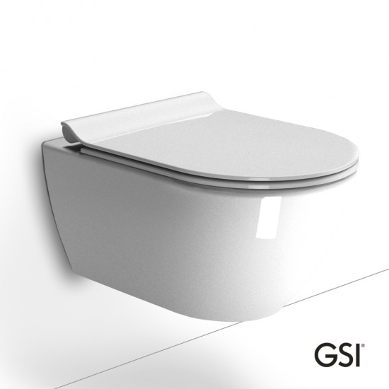 Λεκάνη Κρεμαστή Πορσελάνης 55 εκ. GSI Pura Swirl με Κάλυμμα Super Slim Soft Close 881500SC-300 Λευκή Λεκάνη Κρεμαστή Πορσελάνης 55 εκ. GSI Pura Swirl με Κάλυμμα Super Slim Soft Close 881500SC-300 Λευκή