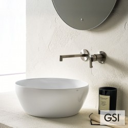 Επικαθήμενος Νιπτήρας Πορσελάνης GSI Pura 42x42cm Κυκλικός 8851-300 Λευκός Γυαλιστερός