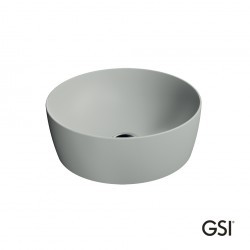Επικαθήμενος Νιπτήρας Πορσελάνης GSI Sand 40x40cm Στρόγγυλος 9039-450 Cenere